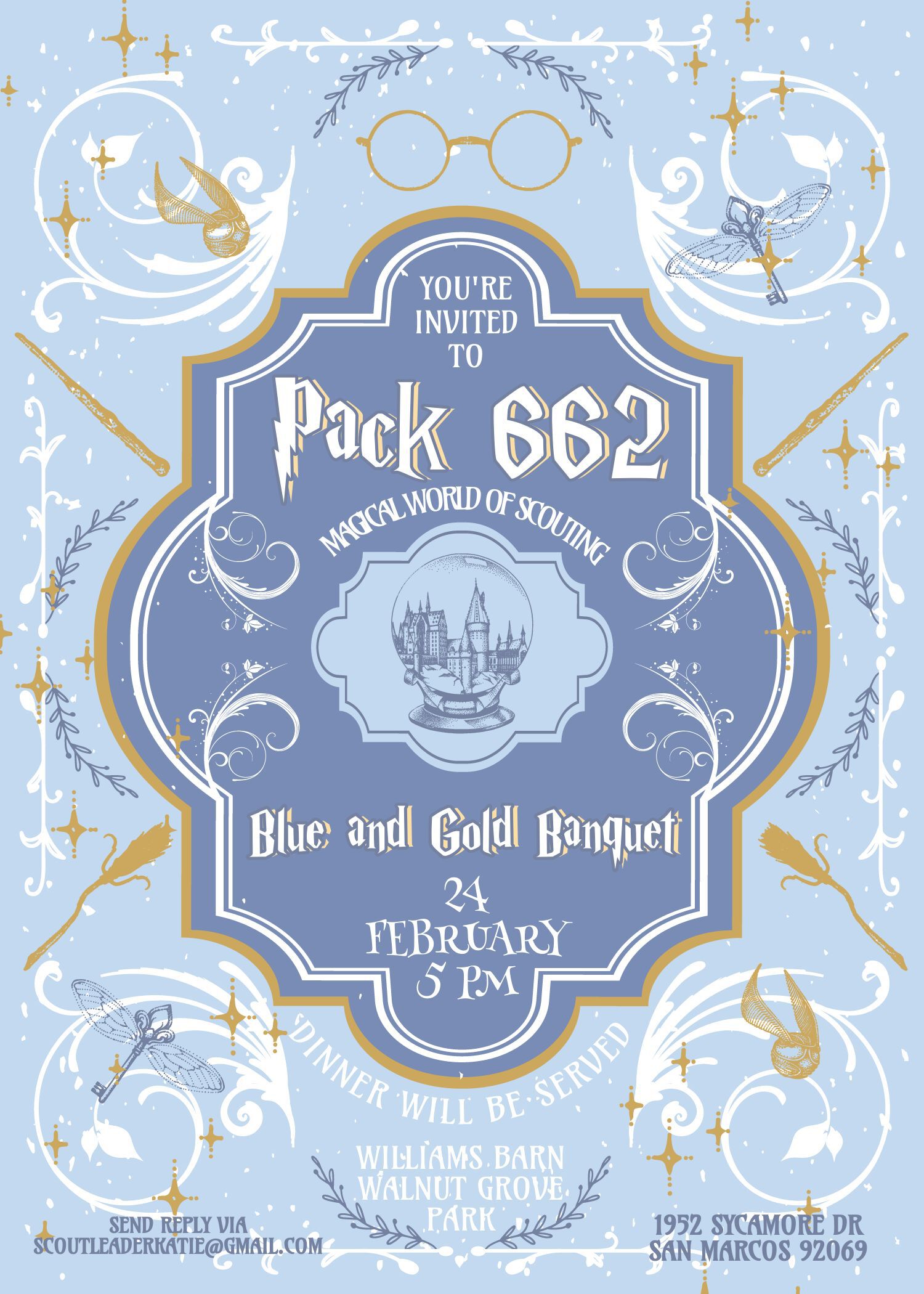 2024 Blue & Gold Invitation