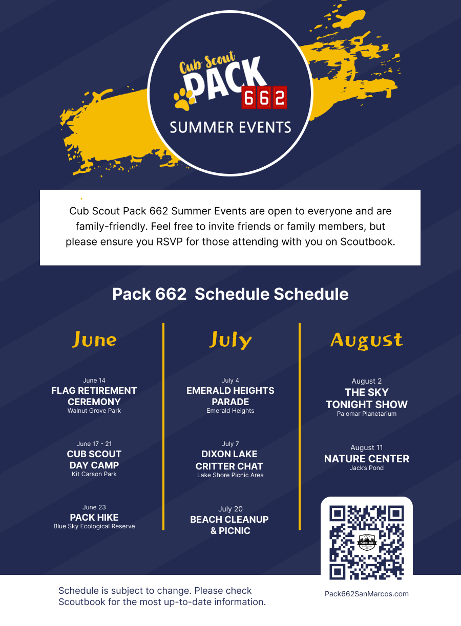 Pack 662 Summer Events